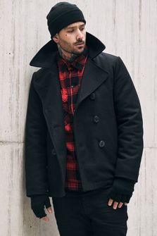 Brandit Pea Coat cappotto da uomo, nero