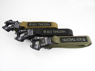 Guinzaglio K9 Thorn con doppia impugnatura e moschettone kong frog, nero, L