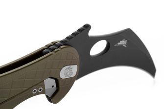 Lionsteel Coltello tipo KARAMBIT sviluppato in collaborazione con Emerson Design. L.E. ONE 1 A GB, Verde/Nero Chimico