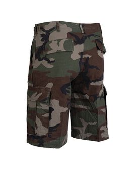 Pantaloni Mil-Tec corti tipo BDU US rip-stop prelavati woodland