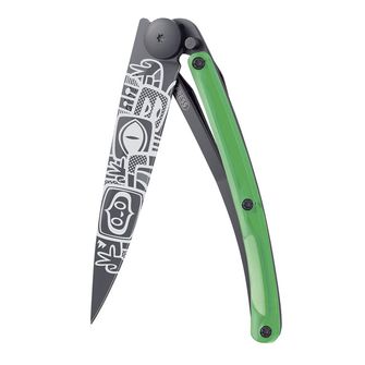 Coltello di chiusura Deejo collezione Street nero verde Pace