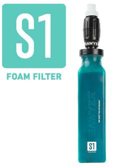 Borraccia in silicone con filtro Sawyer, blu