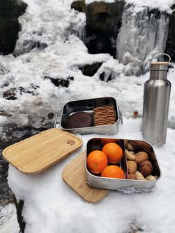 Origin Outdoors Bamboo-Clip Lunch Box in acciaio inox da 1,2 l