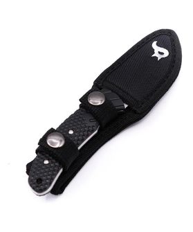 Coltello da caccia Black Fox con fodero, 8 cm, nero