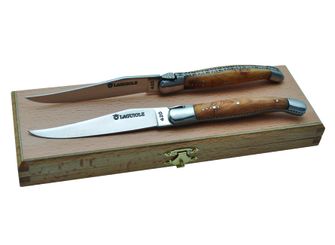 Set di coltelli da bistecca Laguiole DUB127 con manico in legno di ginepro