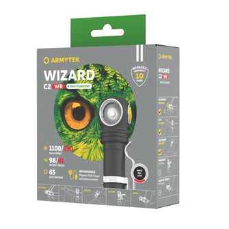 ArmyTek Wizard C2 WR Magnet Lampada frontale a LED bianchi e rossi con supporto magnetico 1100 lm potenza della batteria 3 h 65 g