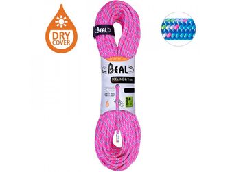 BEAL mezza corda da arrampicata Ice Line Unicore 8,1 mm 2 × 50 m, fucsia / blu