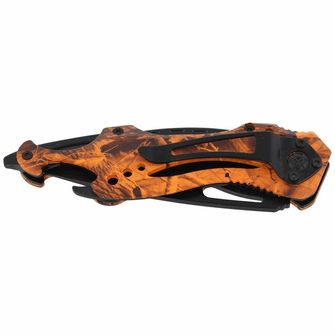 Coltello universale Herbertz a una mano 9 cm, alluminio, mimetico arancione, apribottiglie