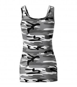 Malfini Camouflage canotta da donna, grigio 180g/m2