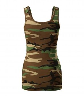 Malfini Camouflage canotta da donna, marrone 180g/m2