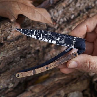 Deejo coltello di chiusura Tattoo nero marrone camo Huntig Day