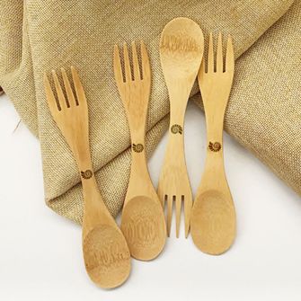Forchetta e cucchiaio in bambù di Origin Outdoors