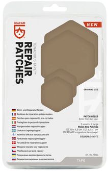 GearAid Tenacious Tape Toppe di riparazione, coyote, 4 pezzi