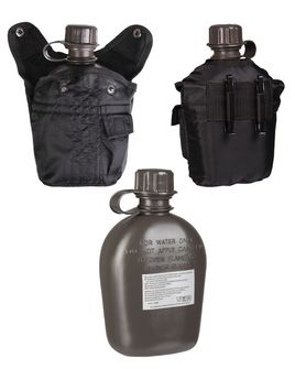 Mil-Tec Field bottle US IMPORT 1l con coperchio, nero