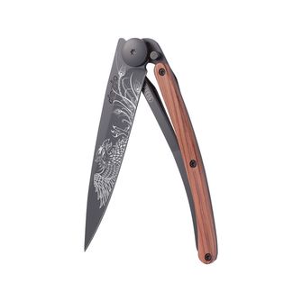 Coltello di chiusura Deejo Tattoo Legno di corallo nero Phoenix