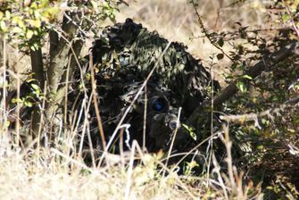 MFH Ghillie Jackal completo mimetico, woodland