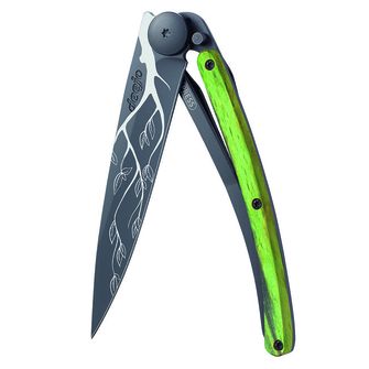 Coltello di chiusura Deejo Black tattoo green beech Tree