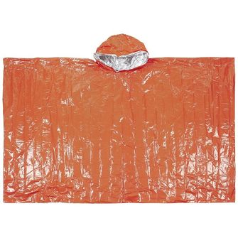 FoxOutdoor Poncho di emergenza, arancione, rivestito in alluminio su un lato