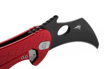 Coltello Lionsteel tipo KARAMBIT sviluppato in collaborazione con Emerson Design. L.E. ONE 1 A RB Rosso/Nero chimico