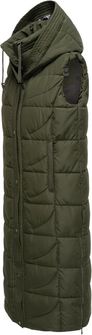 Navahoo BREZELCHEN Gilet lungo da donna, oliva scuro