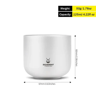 Silverant Tazza da tè in titanio a doppia parete 125 ml