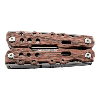 Utensile multifunzione Herbertz Holzoptik, 11 funzioni, aspetto legno, custodia