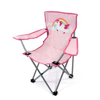 BasicNature Sedia da campeggio per bambini, unicorno rosa