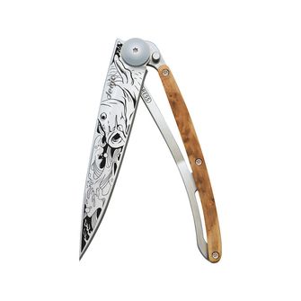 Coltello di chiusura Deejo Tattoo legno Carp