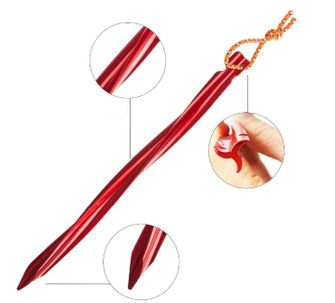 BasicNature Y-Stake Picchetti per tende a spirale 25 cm rosso 6 pz.