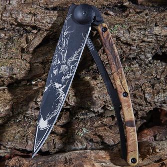 Coltello di chiusura Deejo Tattoo nero marrone mimetico Cervo