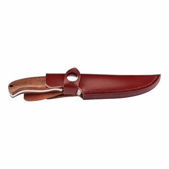 Coltello da cintura multiuso Herbertz 9 cm, damasco, legno di cocobolo, fodero in pelle