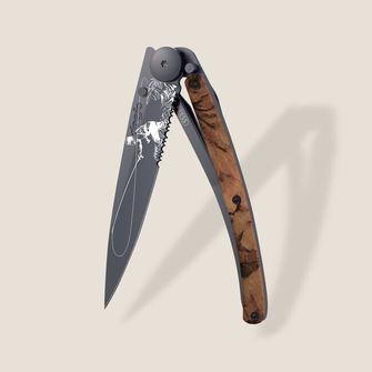 Deejo coltello di chiusura Tattoo Serration marrone camo Pesca a mosca