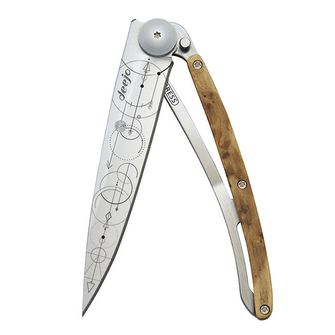 Coltello di chiusura Deejo Teorema del tatuaggio in legno di ginepro