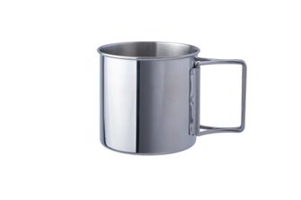 BasicNature Space Safer Mini Tazza in acciaio inox 0,35 l manico pieghevole