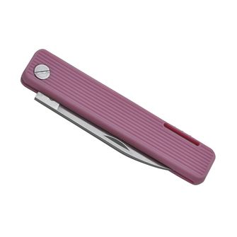 Baladeo ECO354 Coltello Papagayo, lama 7,5 cm, acciaio 420, manico TPE rosa