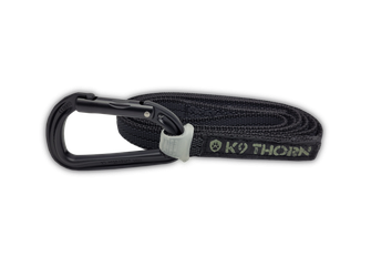 Guinzaglio antiscivolo K9 Thorn con moschettone petzl, nero, L