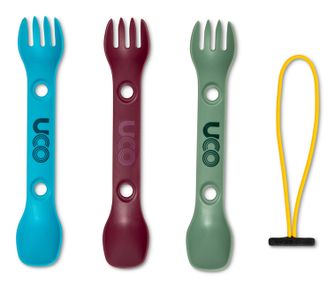 UCO Mini Set di posate a forchetta 3 pezzi verde, viola, blu