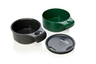 humangear CupCUP Tazza da escursionismo 2in1 con tazza supplementare integrata e coperchio verde carbone