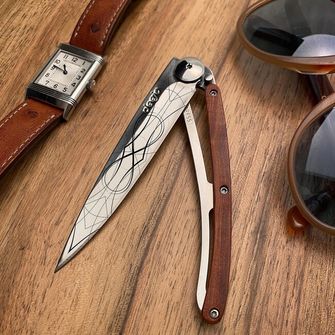 Coltello di chiusura a specchio per tatuaggi Deejo Coralwood Infinity