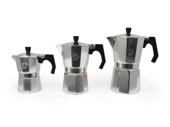 Origin Outdoors Macchina da caffè espresso per 9 tazze, acciaio inox