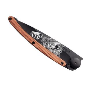 Coltello da chiusura Deejo Tattoo grizzly nero corallo