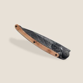 Coltello da chiusura Deejo Tattoo Biker Eagle legno di ginepro nero