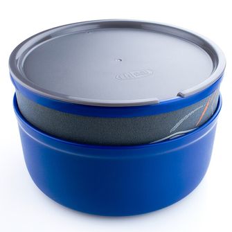 GSI Outdoors Set di tazze e piattini isolati in neoprene 591 ml, blu