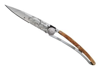 Deejo chiusura coltello Seghettatura legno titanio Trota