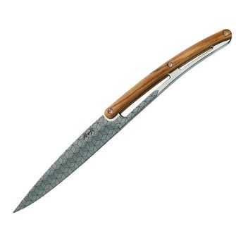 Deejo set di 6 coltelli lama lucida legno d&#039;ulivo design Geometria