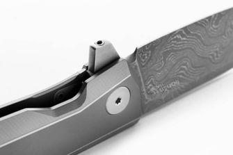 Lionsteel Coltello tascabile di lusso con manico in titanio massiccio MYTO MT01D, grigio