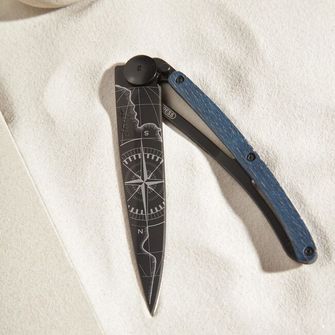 Coltello di chiusura Deejo Tattoo Nero faggio blu Terra Incognita