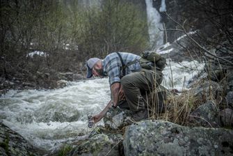 Pantaloni outdoor Helikon-Tex Pilgrim®, verde taiga/nero