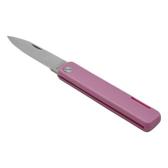 Baladeo ECO354 Coltello Papagayo, lama 7,5 cm, acciaio 420, manico TPE rosa