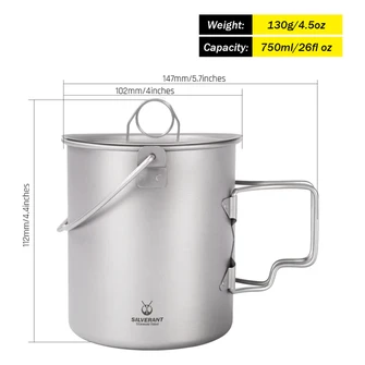 Boccale Silverant Titanium 750 ml con coperchio